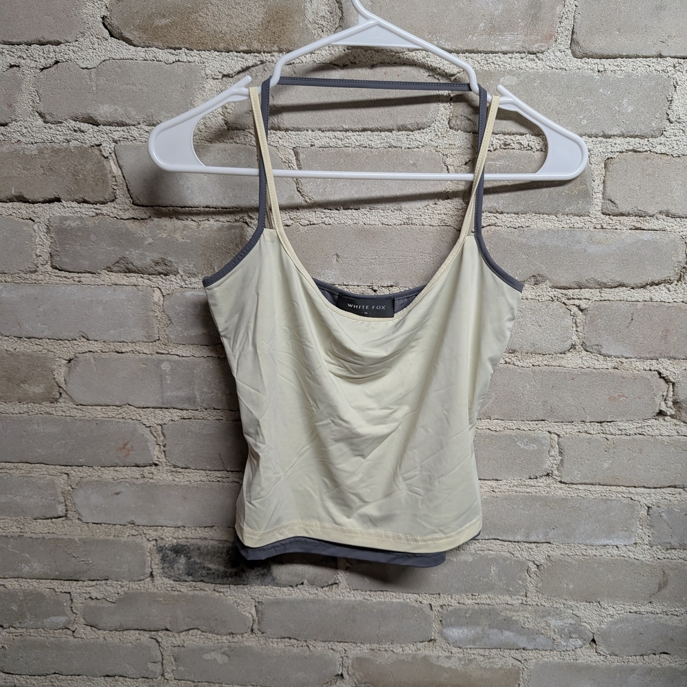 White Fox Boutique Cream Camisole Crop Top